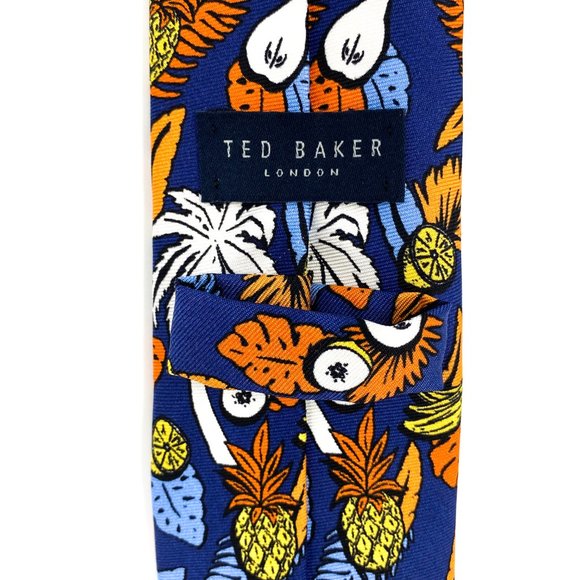 TED BAKER London Palm & Fruit Silk Print Tie NWOT - Picture 11 of 16